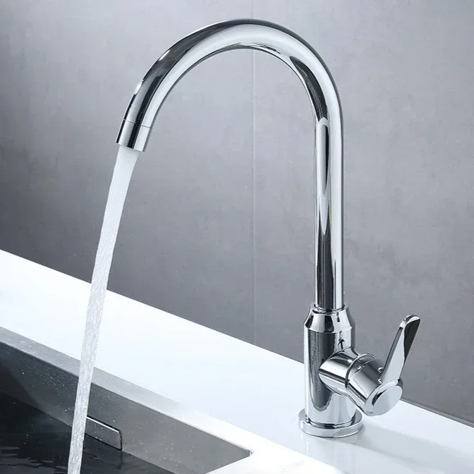 360° Swivel Kitchen Faucet Stainless Steel Hot and Cold Water Tap Kitchen Accessories Sink Faucet Single Handle Mixing Faucet