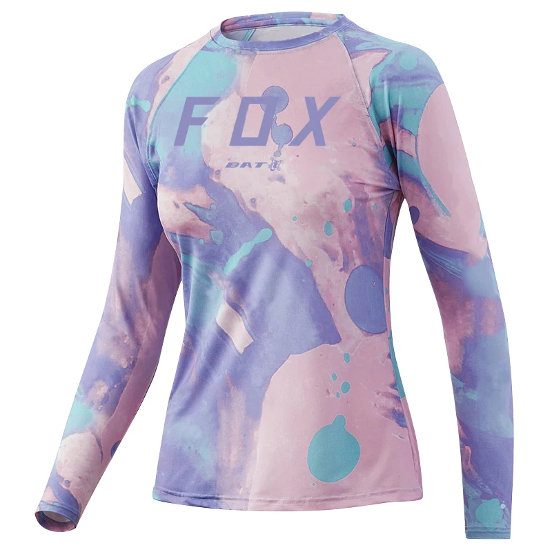 Women\'s Jersey BAT FOX Downhill Jersey Long Sleeve Mountain Bike Shirt Quick Dry Camiseta Motocross Jersey MTB Clothing