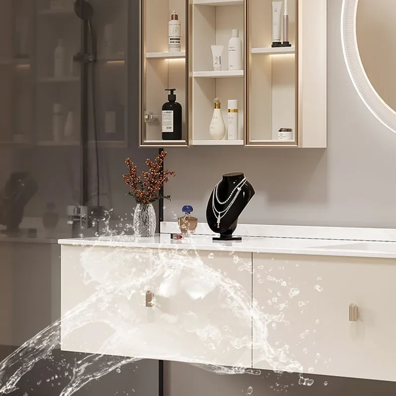Storage Light Mirror Cabinets Round Vanity Makeup Jewelry Display Mirror Cabinets Bedroom Espelho Armario Home Furnitures image 4