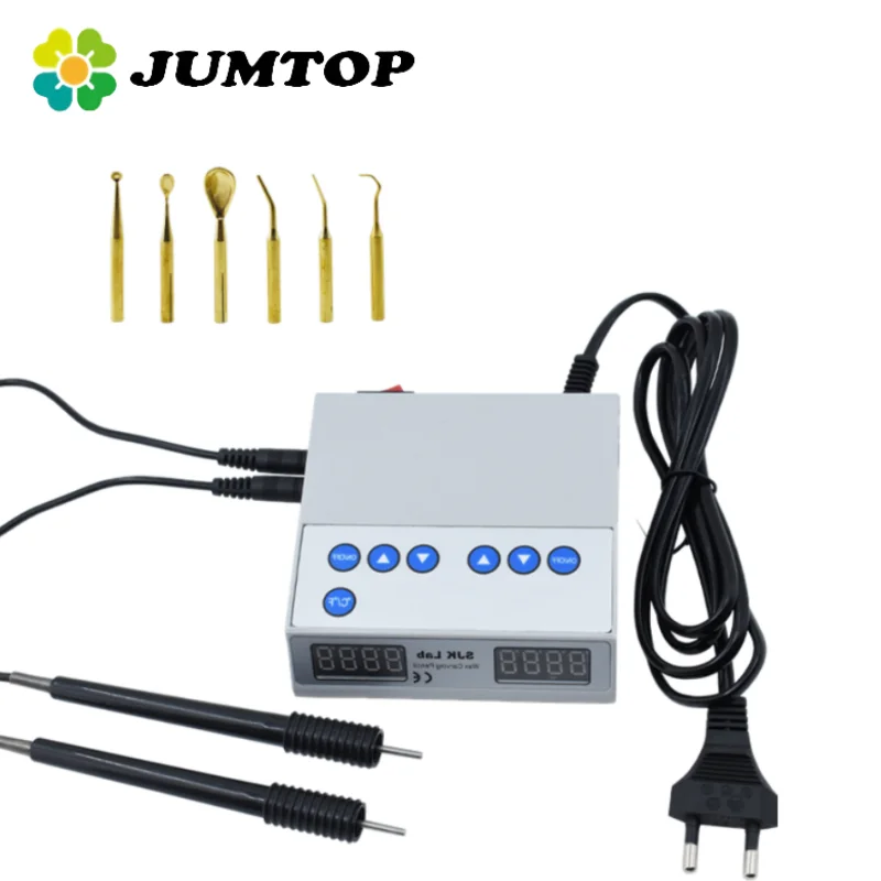 

JUMTOP стоматологический электрический восковой нож, оборудование для резьбы, электрический нож для резьбы по воску, содержит 6 насадок для воска и 2 ручки