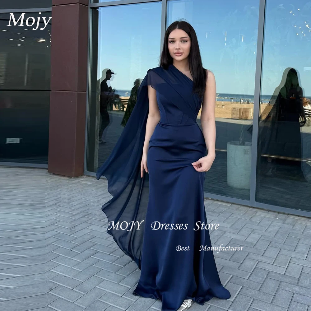 

Mojy Русалка Пром платья без рукавов на одно плечо плиссированные вечерние платья длиной до пола Vestidos De Fiesta Вечерние платья