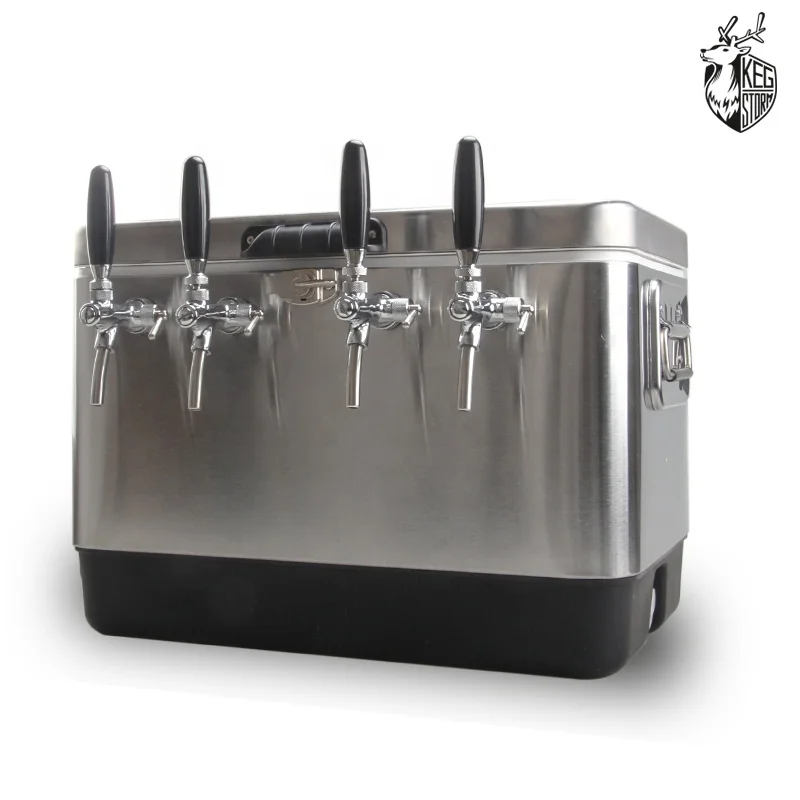 Hot Selling Draft Beer 304 Stainless Steel 50L Four Taps Beer Coil Jockey Cooler Box, Cold Box, Cooler Beer Dispenser