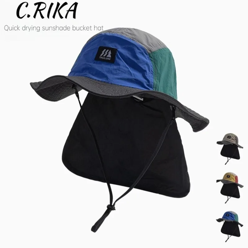 

New Shawl Sun Protection Bucket Hats Men Women Outdoor Hiking Hat Climbing UV Neck Protection Sun Hat Quick Drying Fisherman Cap
