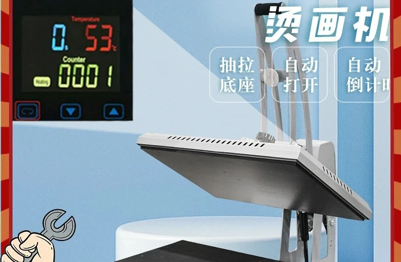Semi-Automatic Heat Press Machine Household Clothing Advertising Polo Shirt Picture Printing Hot Press Equipment