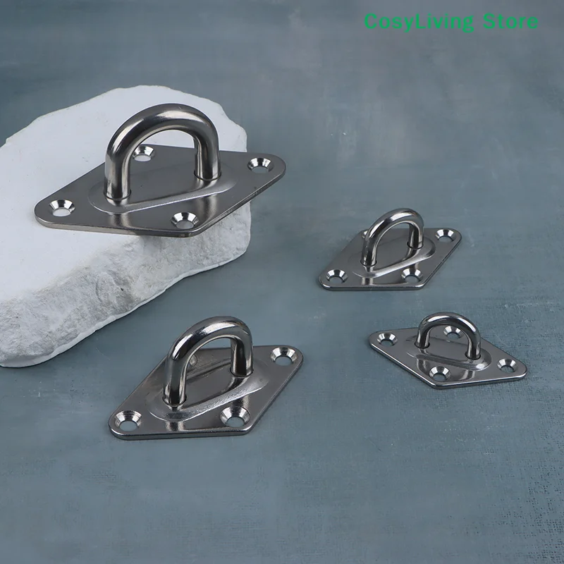 [CL]1Pc M5 M6 M8 M10 304Stainless Steel Ceiling Wall Mount Hook Heavy Duty Anchor Eye Plate For Boat Yoga Swing Hammocks[CL]