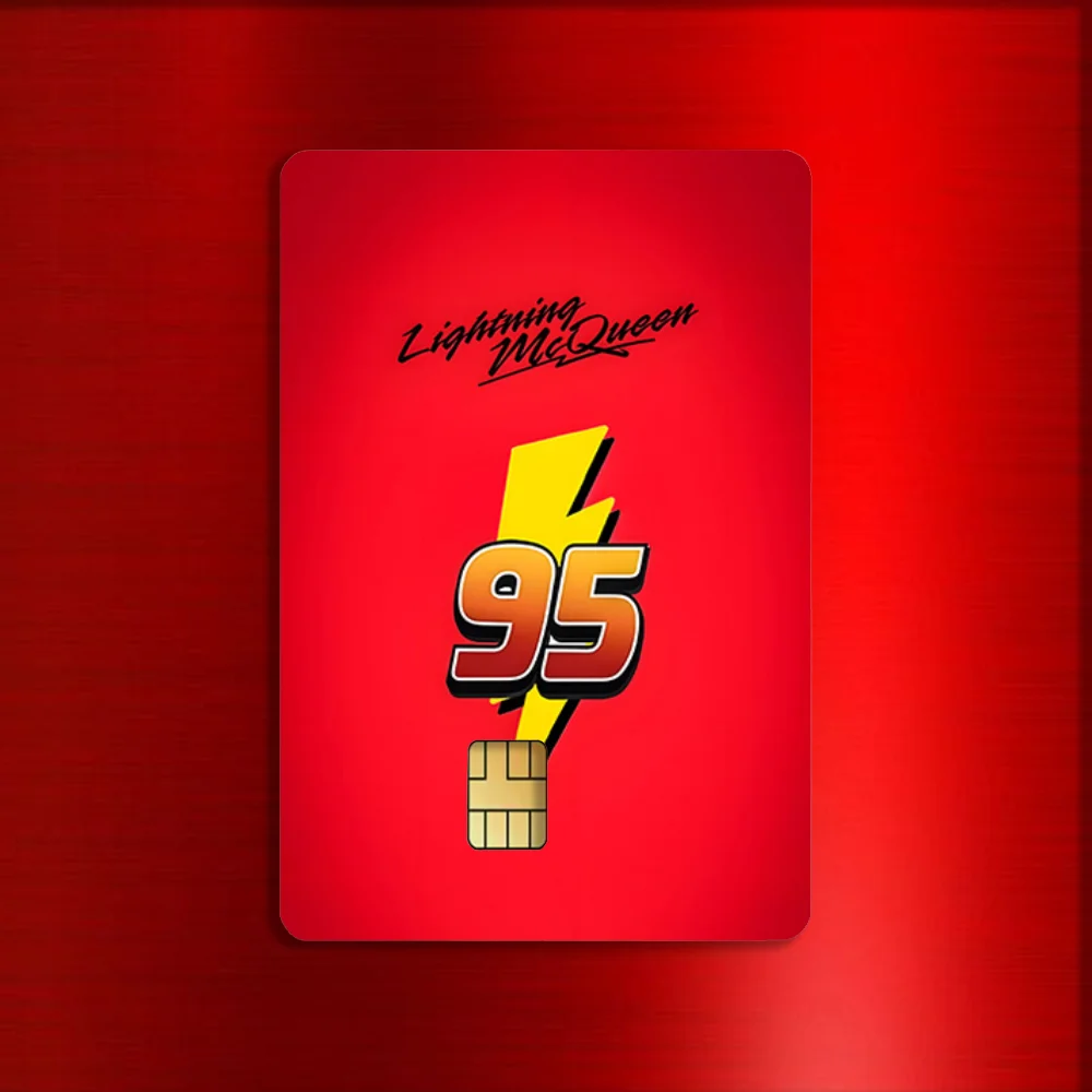 Cars Flash M-McQueen 95 Stickers For Debit Bank Credit Cards Metro Bus Pass Sticker Decoration Cover