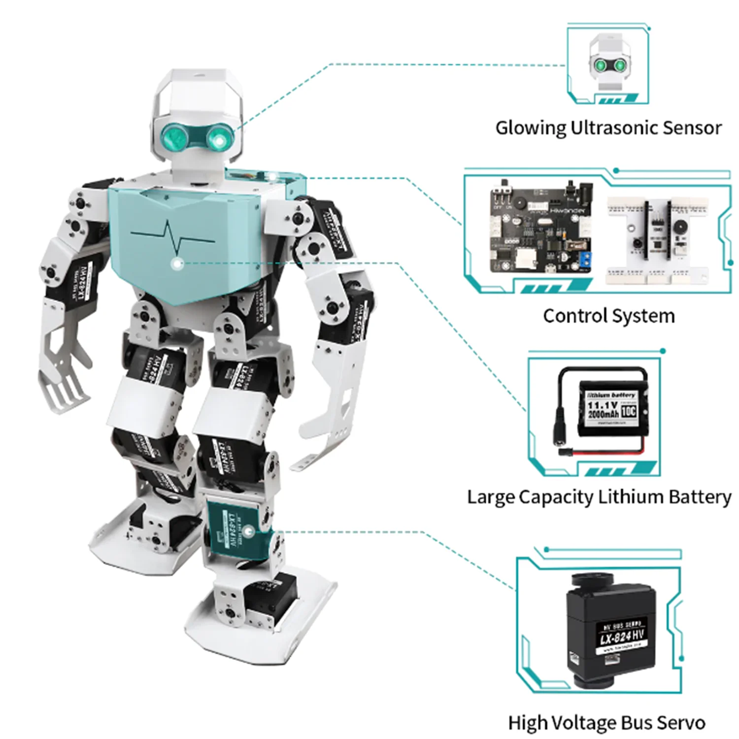 Tonybot: Hiwonder человекоидный робот, обучающая лампа/Arduino