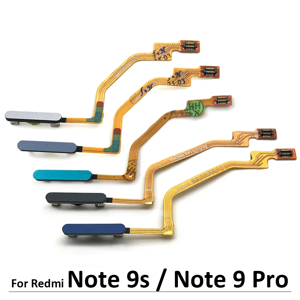 10Pcs/Lot, New For Xiaomi Redmi Note 9s / Note 9 Pro Fingerprint Sensor Home Return Key Menu Button Flex Ribbon Cable