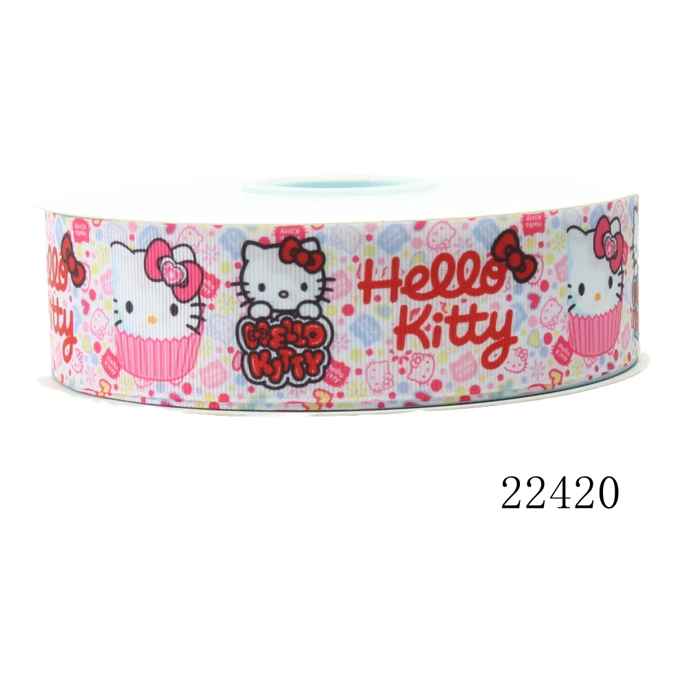 10Yards Hello Kitty 38mm Grosgrain Ribbon for Hairbows Gifts DIY Craft Materials