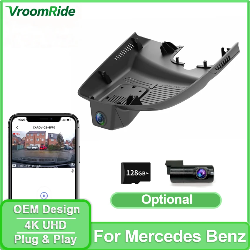 Cámara para Auto 4K 2160P Plug and Play Wifi DVR para Mercedes-Benz MB GLA 180 X156 CLA 200d W117 CLA200d 2016 2017 2018 2019
