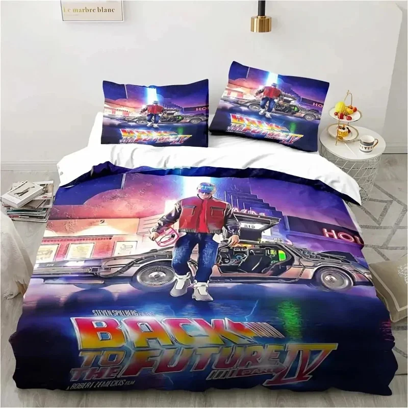 

3D Print Back To The Future Classic Movie Retro Bedding Set Duvet Cover Set With Pillowcase 2/3pcs Comforter Cover