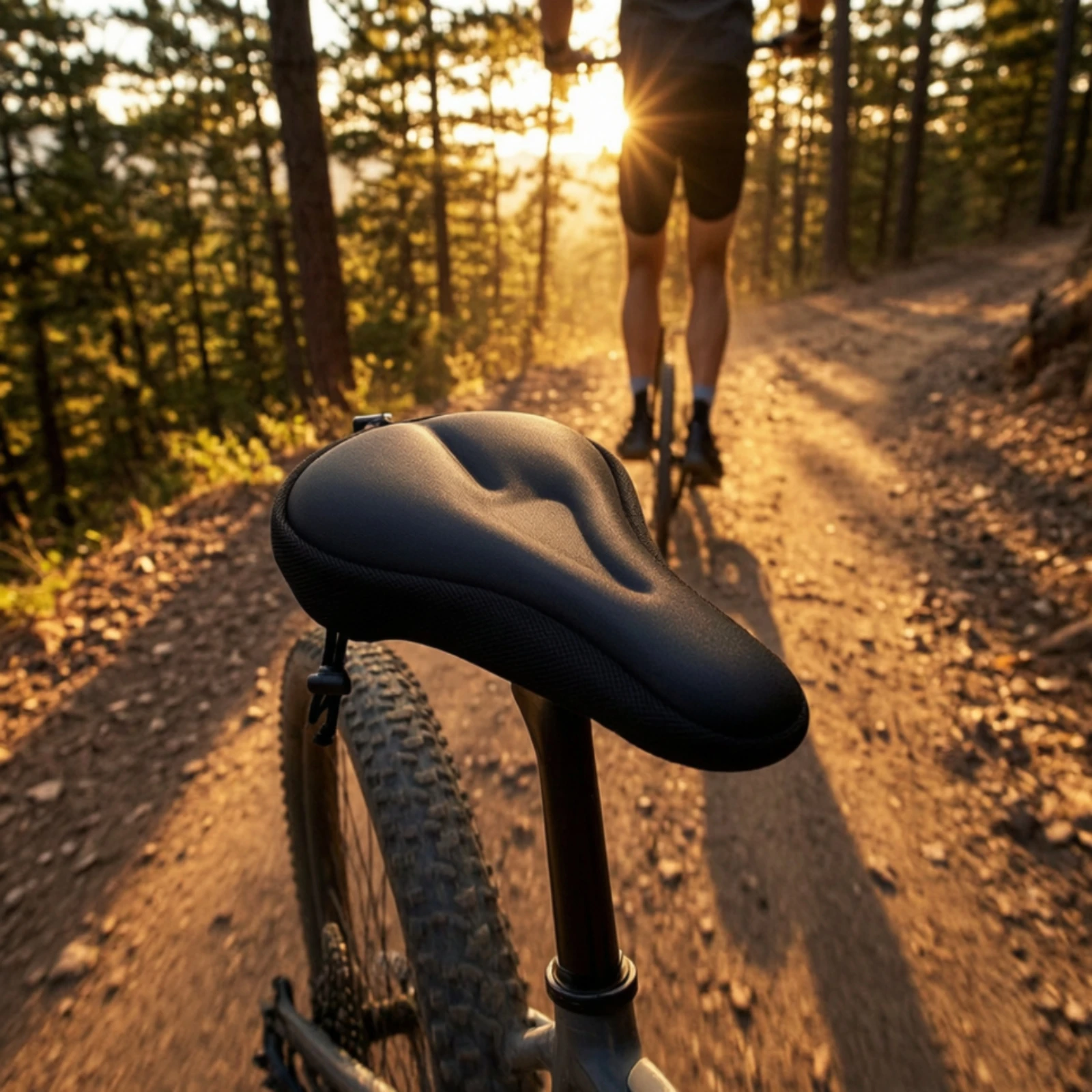 Bike Seat Cover with Drawstring Contoured Cycle Saddle Cover Bike Saddle Protector Padded Adjustable for Cyclists, Cycling