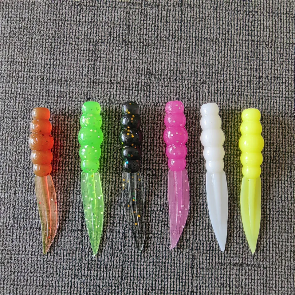 MUKUN 20PCS New Mini Soft Fishing Lure 0.3g/35mm Silicone Bait Swimbait Wobblers Worm bass Carp Rockfishing Fishing Tackle