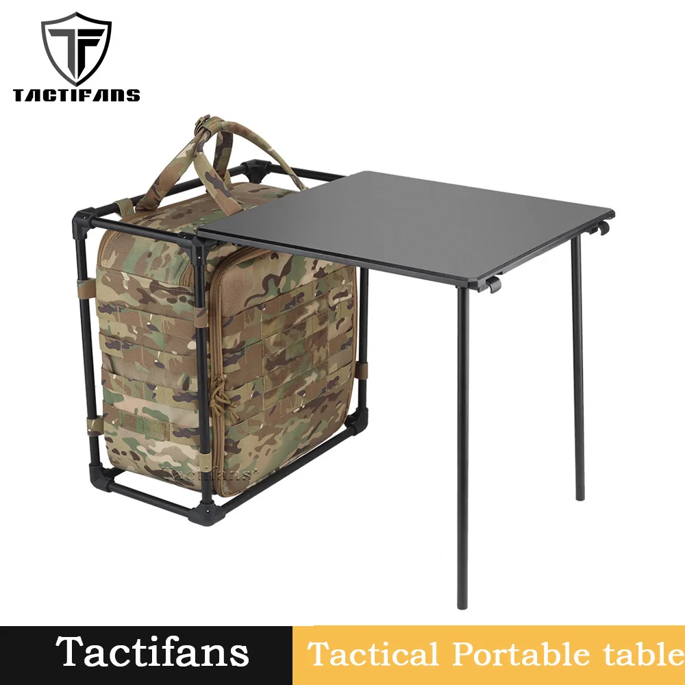 

Tactical Field Office Table Camping Hunting Outdoor Portable Table Foldable Lightweight Durable 7075 Alloy BBQ Computer Desk