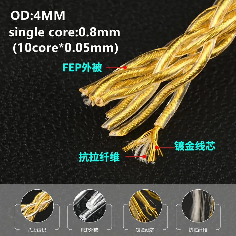 8 share 7n único cristal cobre prata chapeado fio 80 núcleo