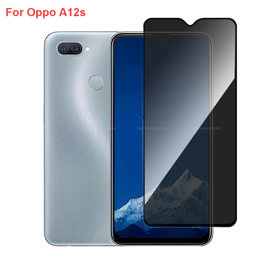 

For Oppo A12s Anti Spy Privacy Tempered Glass Screen Protector Compatible For OppoA12S Full Cover Screen Phone Film