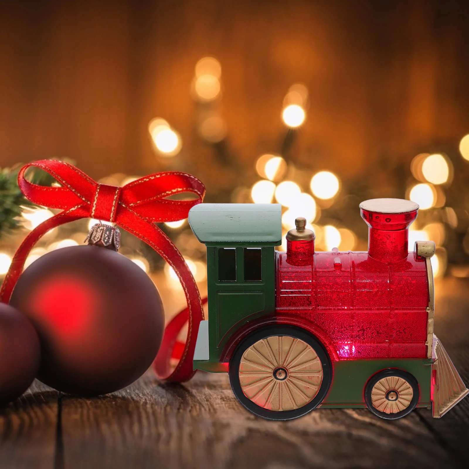 รถไฟของเล่นเด็ก 1 ชิ้น ของตกแต่งโต๊ะทำงานธีมคริสต์มาส ของตกแต่งห้องนอนเด็ก ของประดับตกแต่งบ้าน ของขวัญไอเดียเก๋