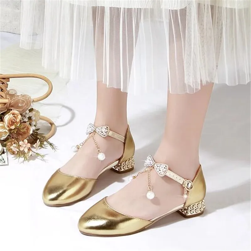 Girl Princess Shoe Soft-soled Fashion Silver Children Dance Show Shoes