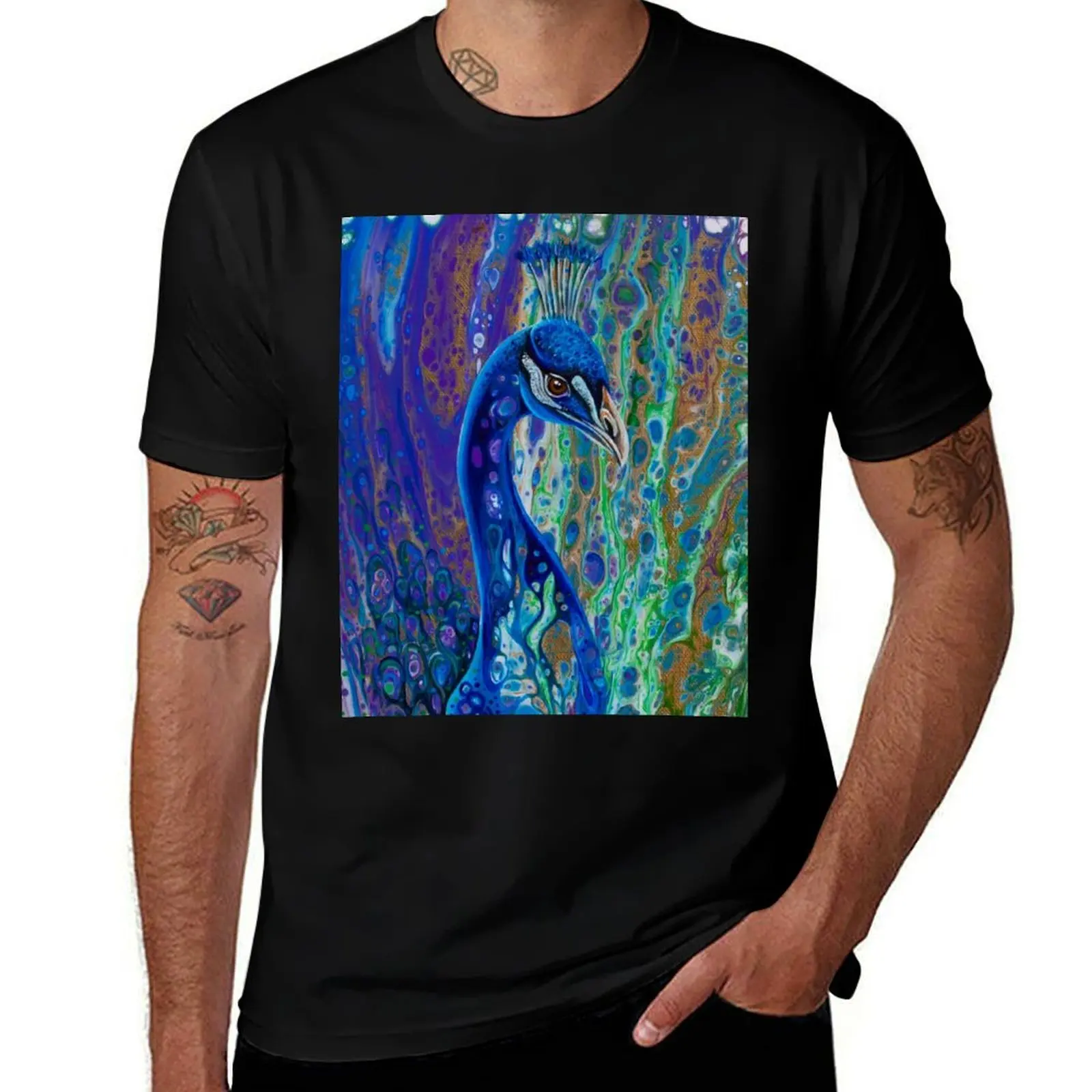 Pretty Bird, peacock T-Shirt graphic tee shirt plain customizeds outfits for men