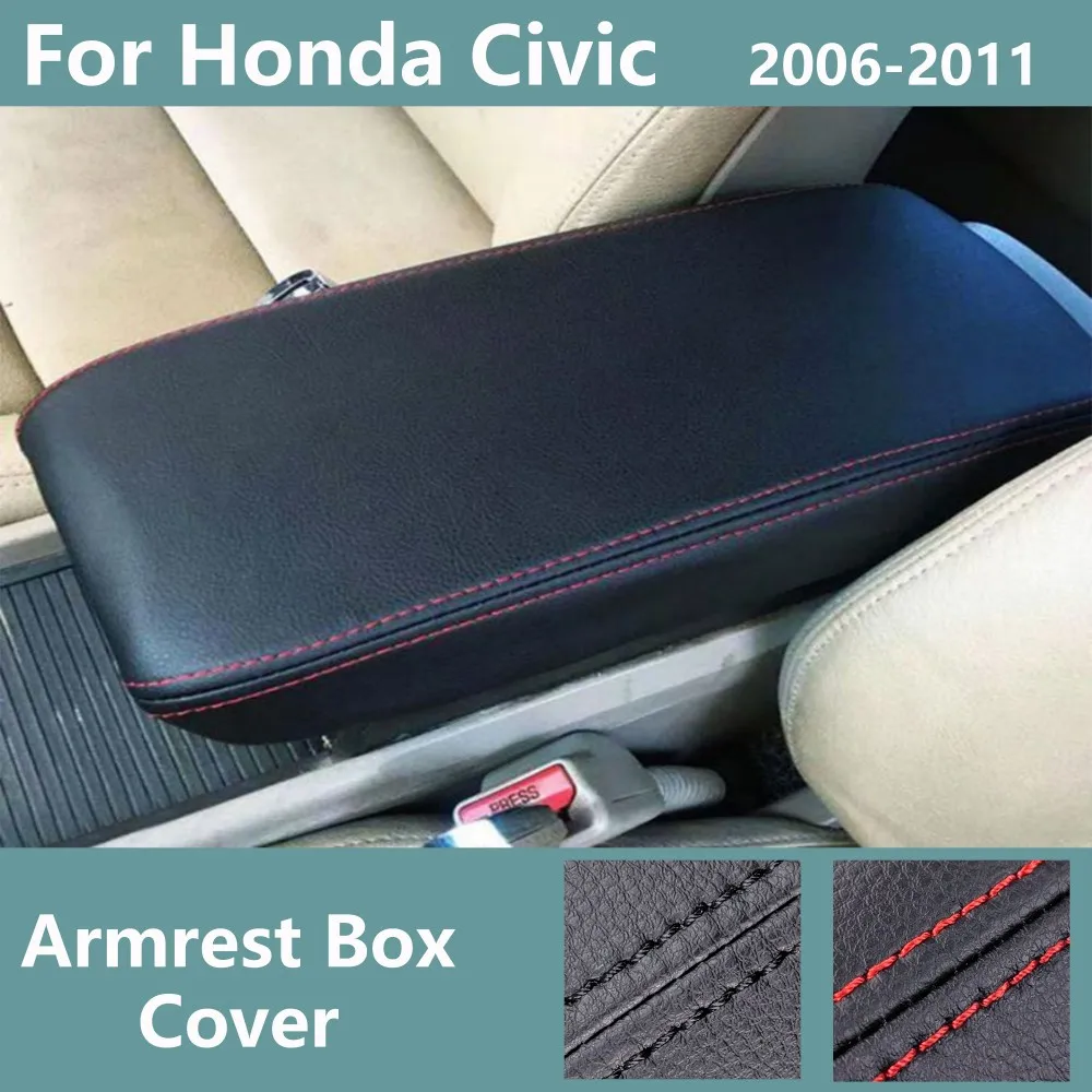 Car Console Armrest Box Cover For Honda Civic 8th 2006 2007 2008-2011  Armrest Storage lid Protection Cushion Pad Armrest Lid