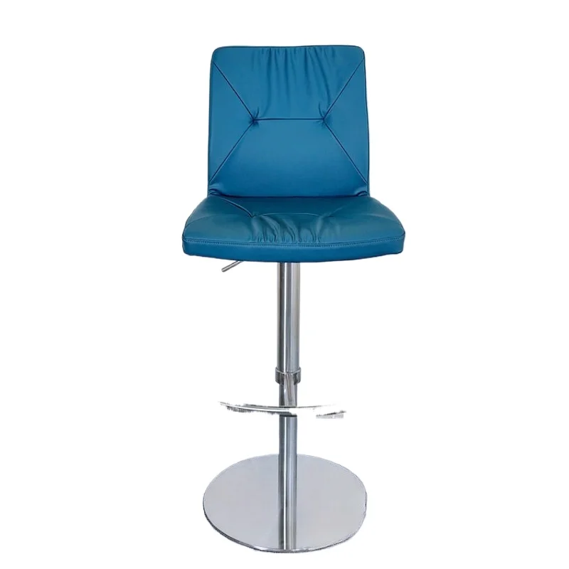 Tabourets de bar réglables en hauteur en bois massif, tabourets de bar rétro, chaise de cuisine américaine en acier inoxydable, mobilier de balcon