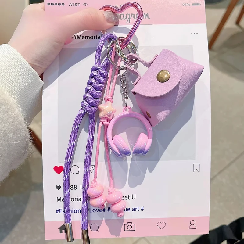 

New Girl's Earphone Key Pendant Mini Bag Earphone Hanging Accessories Multi Functional Accessories Wireless Earphone Decoration