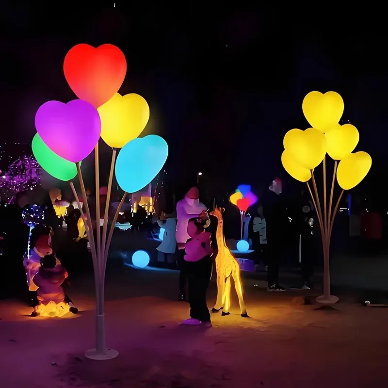 Landscape lighting: solar heart-shaped lights, park plazas, lawns, ground sliding decorative lights