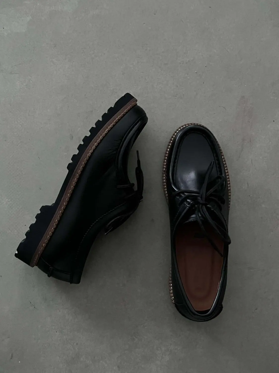 

Retro Thick Bottom Men's Shoes Casual round Toe Kangaroo Shoe British Style Workwear Lace-Up Leather Shoes Heightening