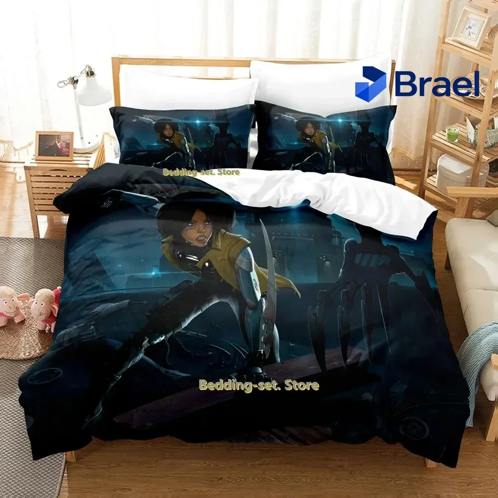 Exquisite 2024 Battle Angel Alita Bedding Set Single Twin Full Queen King Size Bed Set Adult Kid Bedroom Duvetcover Sets Anime B