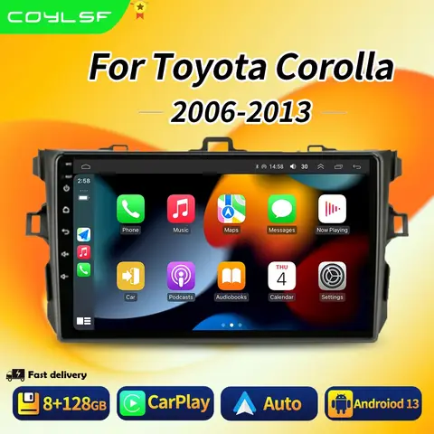 Android 16 9 inch Car Radio for Toyota Corolla E140/150 2006-2013 2Din navigaion Multimedia Video Player Stereo Screen