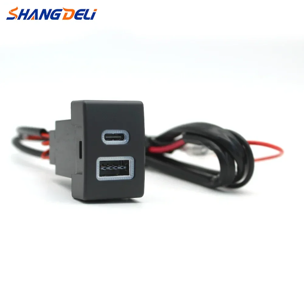 12V Car Charger Socket QC3.0 Dual USB PD Type C Phone Charging Outlet Power Adapter For Suzuki Jimny 07-15 Wagon R WagonrX5