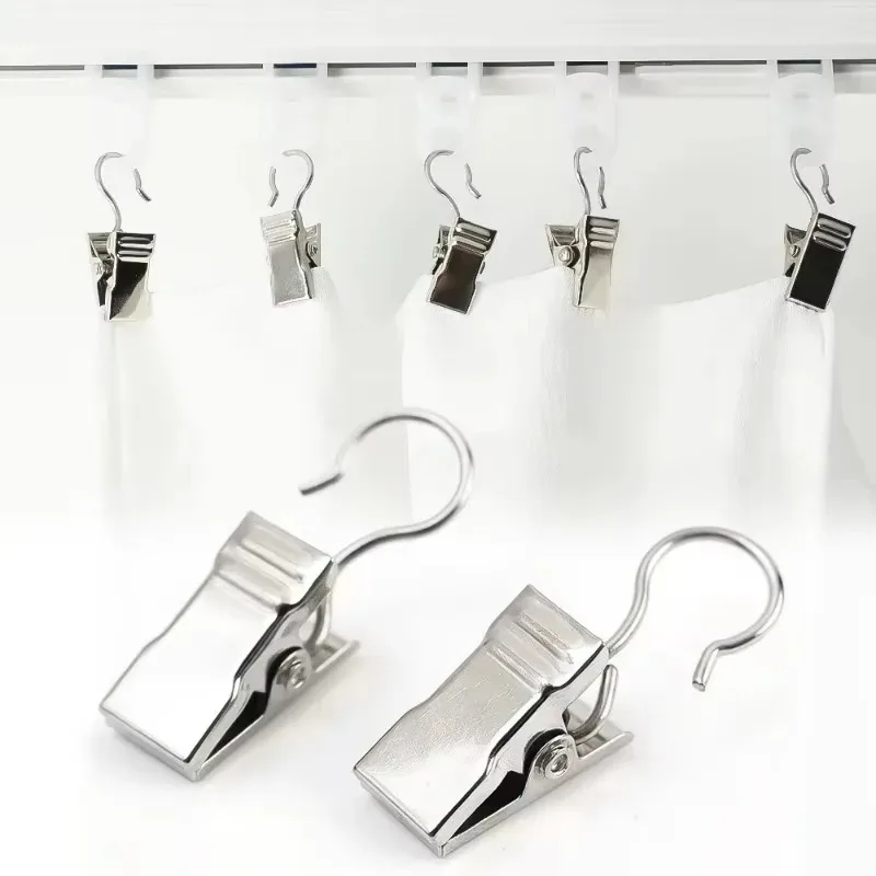 100/10PCS Multifunctional Photos Decoration Clips Mini Metal Curtain Clips with Hook Household Sturdy Window Curtain Accessories