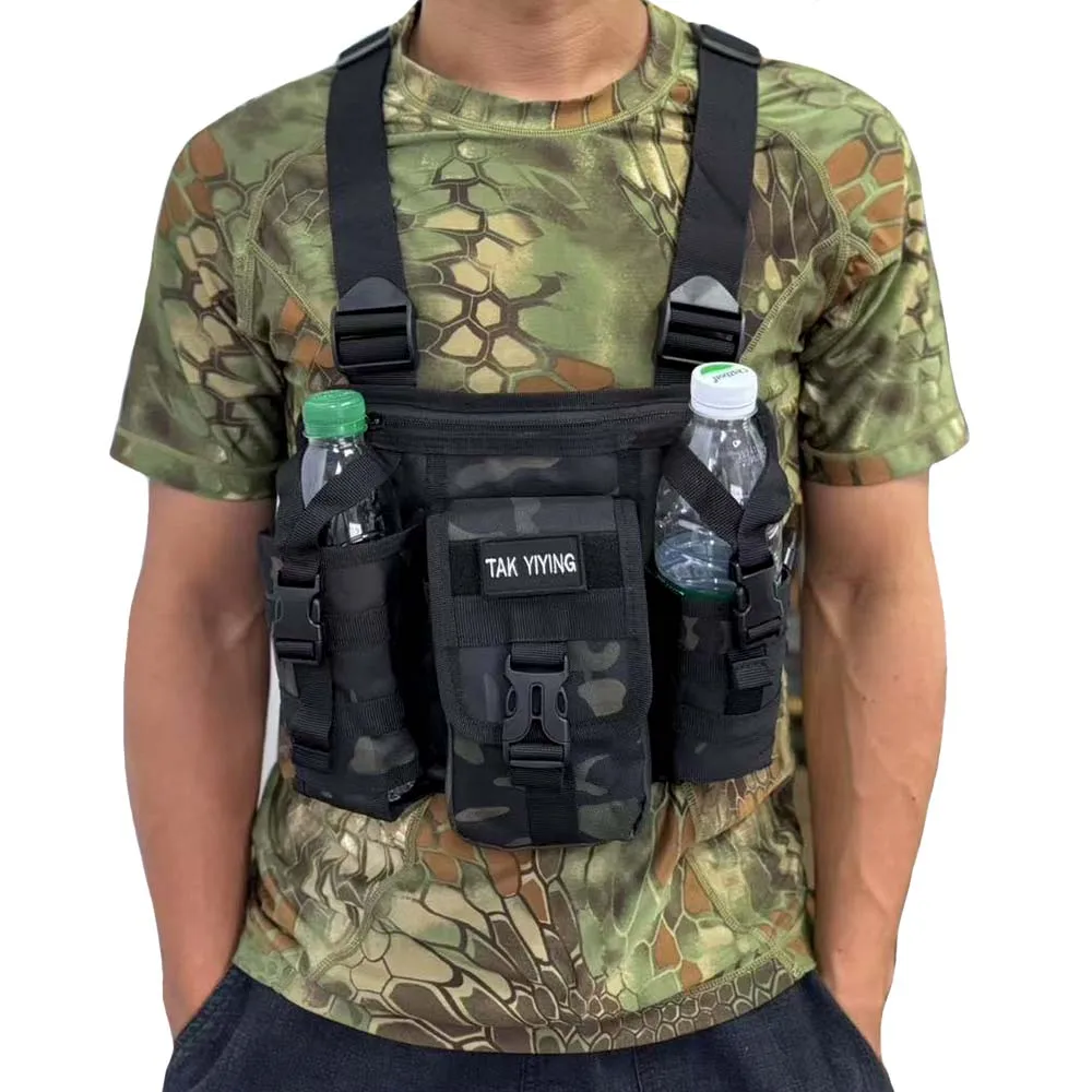 

Outdoor Locomotive Riding Chest Bag Military Fan Tactical Function Vest Vest Bag Chest Hanging Bag Multiple Pockets For Hunting
