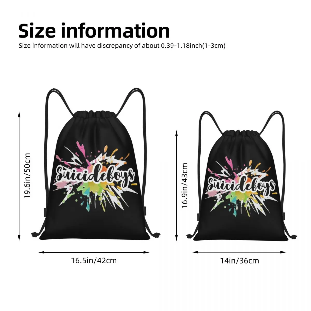 Suicideeboys Rap Music Hiphop Drawstring Backpack Sports Gym Bag String Sackpack for Cycling