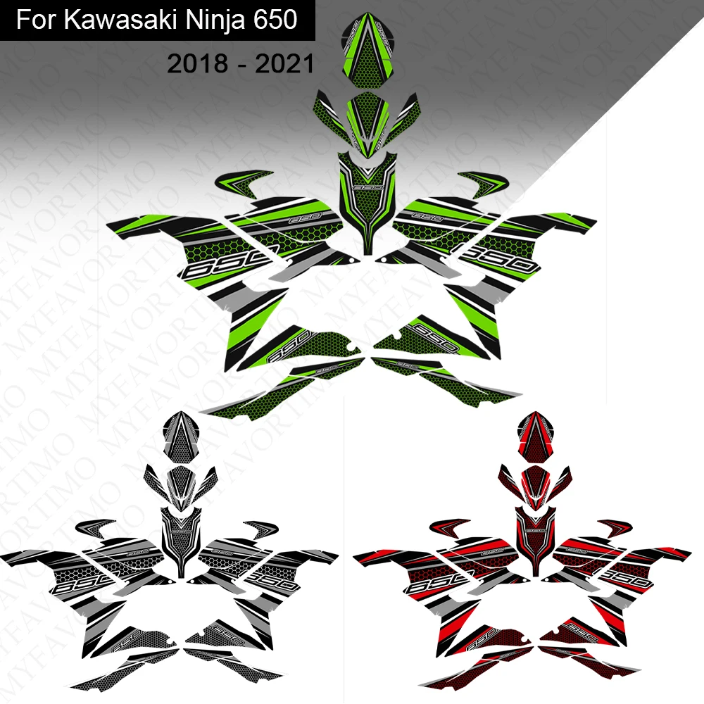 

For Kawasaki Ninja 650 Ninja650 Motorcycle Fuel Tank Stickers PVC Stickers Motorcycle Decoration Decals 2018 2019 2020 2021