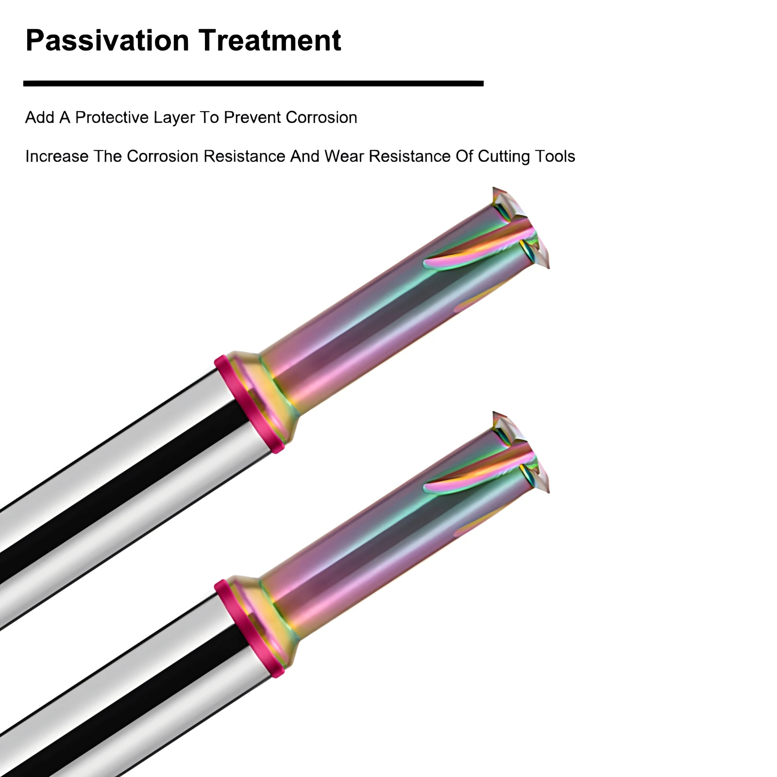 AZZKOR HRC65 Single Thread Milling Cutter Tungsten Steel Carbide Colorful Coating High Hardness Endmills For CNC Machining Tools