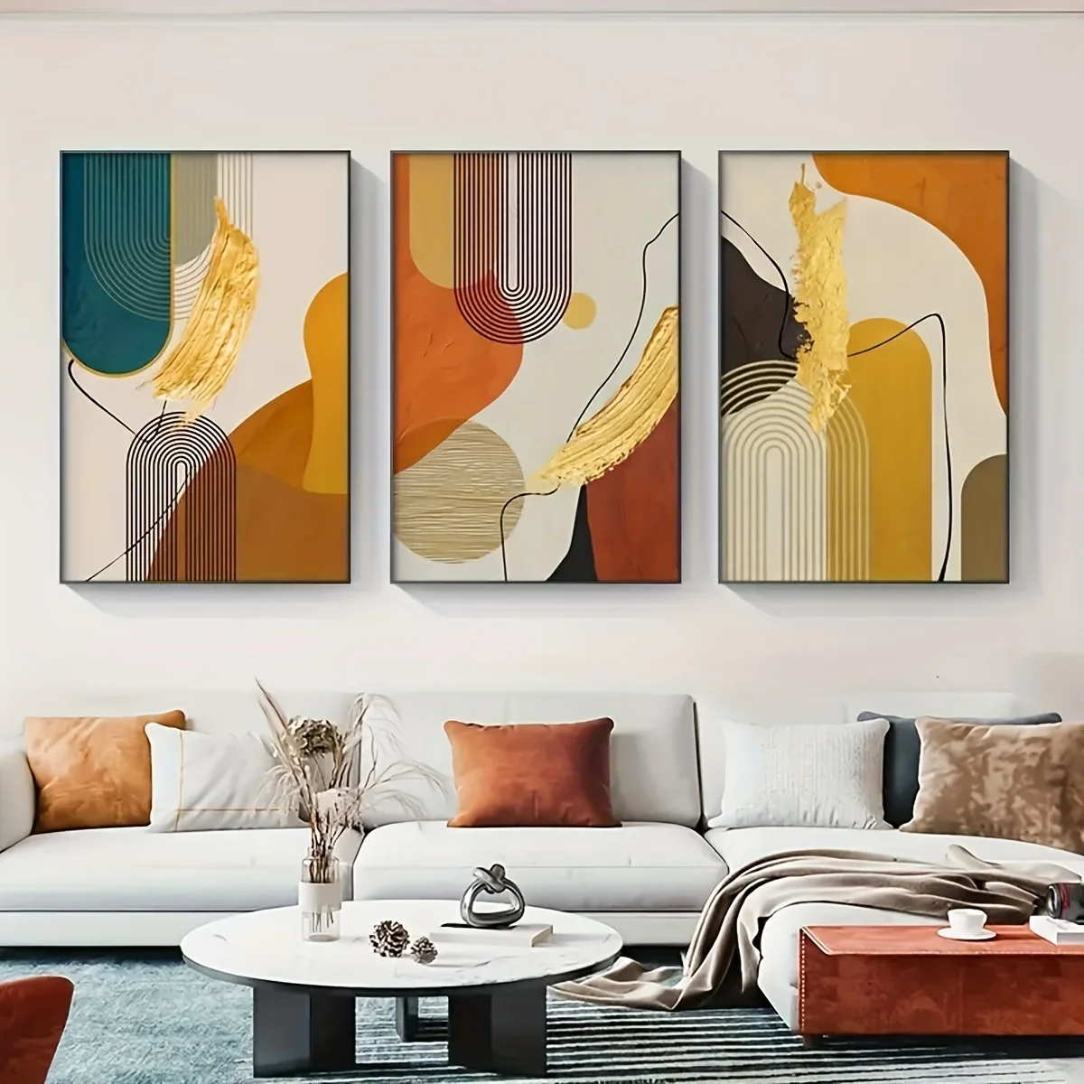 3 Pack Luxury Abstract Animal Canvas Wall Art for Living Room and Porch Decoration, 2D Flat Print Poster, Frameless Painting