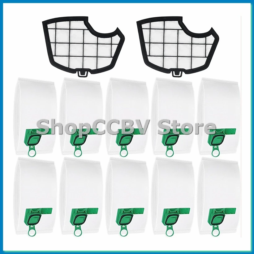 

10pcs Vacuum Cleaner Bags for Kobold VK140 VK150 FP140 FP150 with 2 Filters-A50M