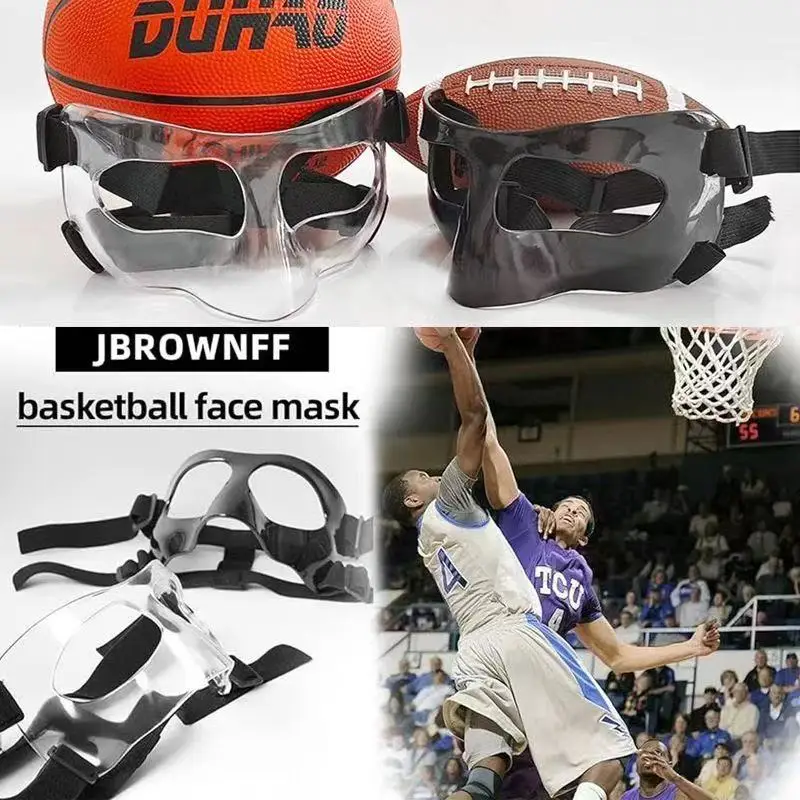Sports Nose Guard Face Shield Adjustable Impact Protection Face Mask Basketball Soccer Facial Protective Gear for Men Athletes