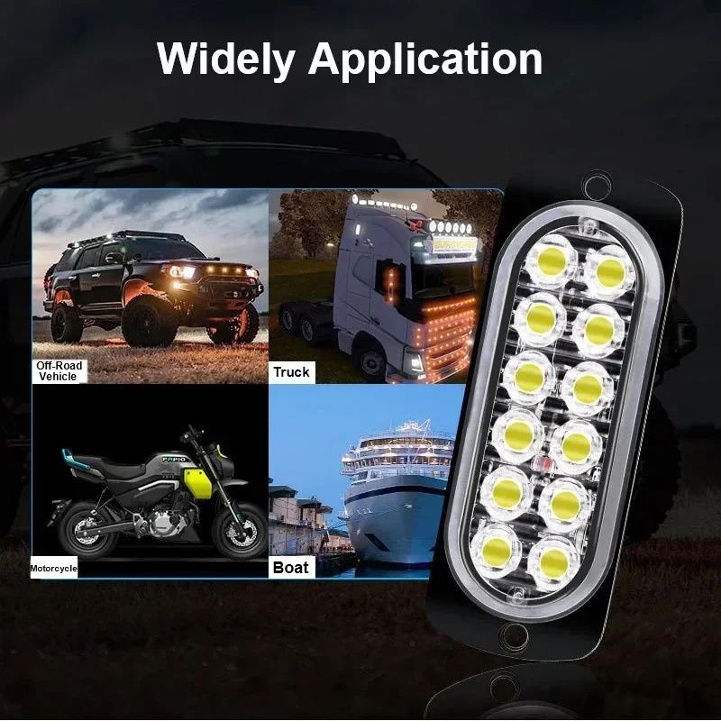 2Pcs 12/24 Car Side Marker Light Emergency Warning Light for Truck Vehicle Boat Toyota Grille LED Light Bar Drl Fixed  Light