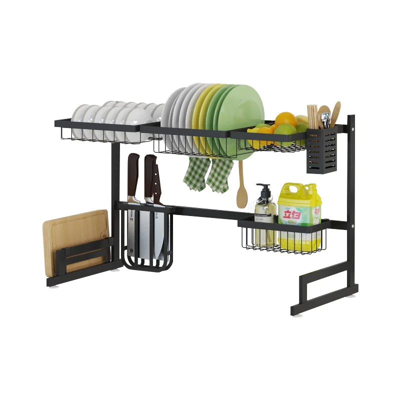 

Stainless steel retractable kitchen sink, rack