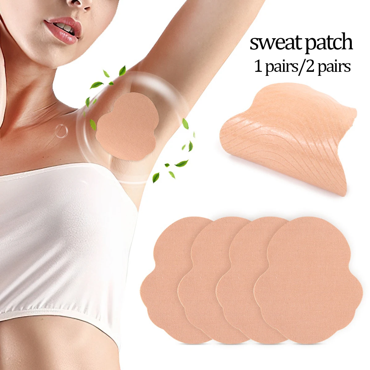 Disposable Underarm Sweat Pads 2 Pcs/4Pcs Invisible Self-adhesive Cotton Armpit Antiperspirant Sticker, for Men and Women