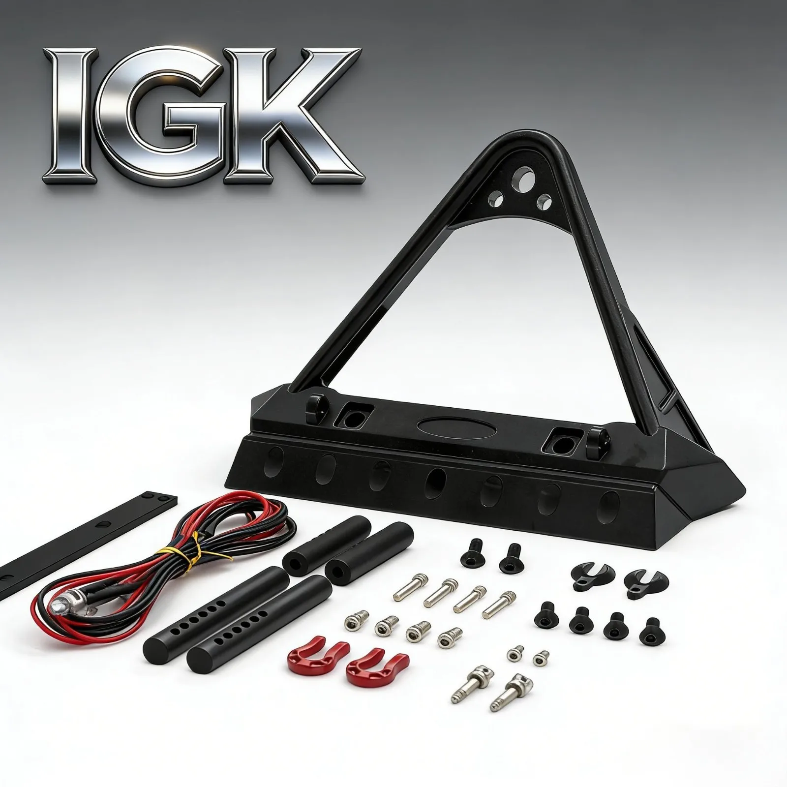 1/10 RC Crawler Metal Front Bumper w/Lights - Universal Upgrade for TRX4/SCX10