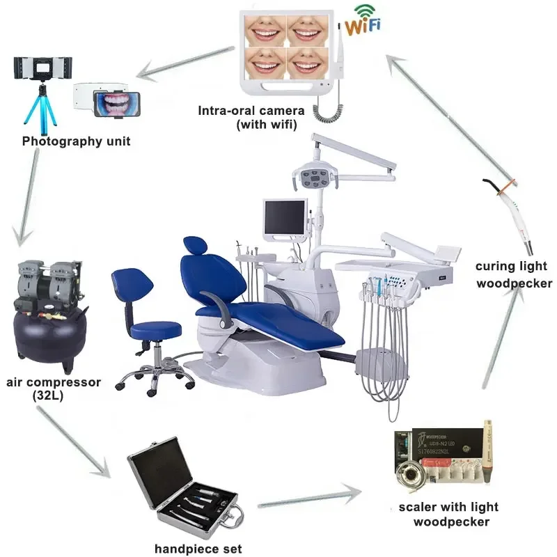 New Model OEM Available Full Set  Luxury Dental Chairs Unit Usa Type for Dental Equipment Treatment