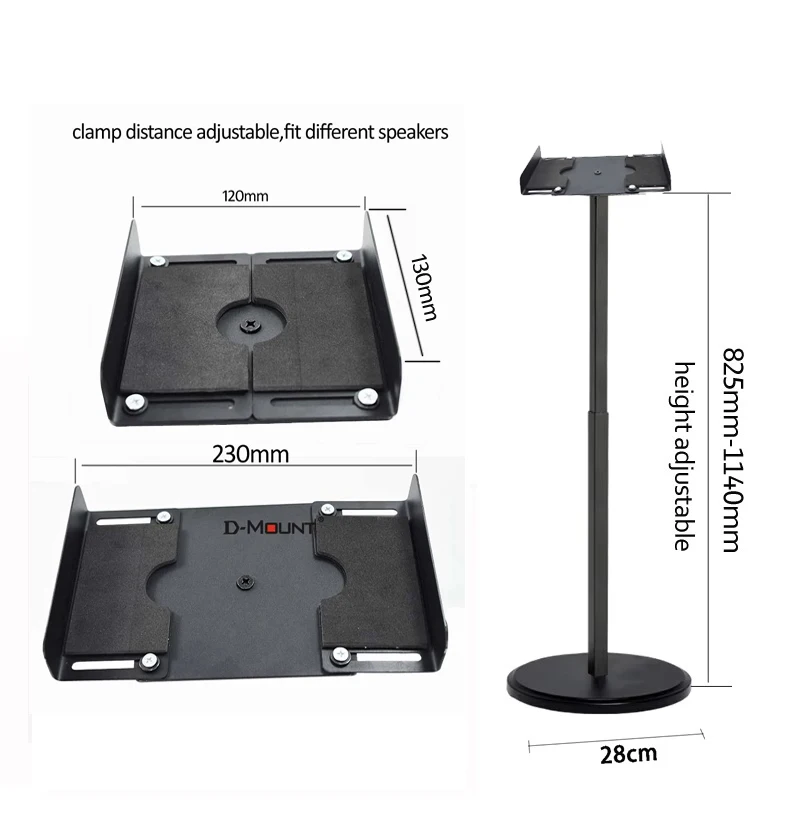 (1 пара = 2 шт.) SF120L 82,5-114 см, круглая основа, регулировка звука объемного динамика, напольная подставка с зажимом