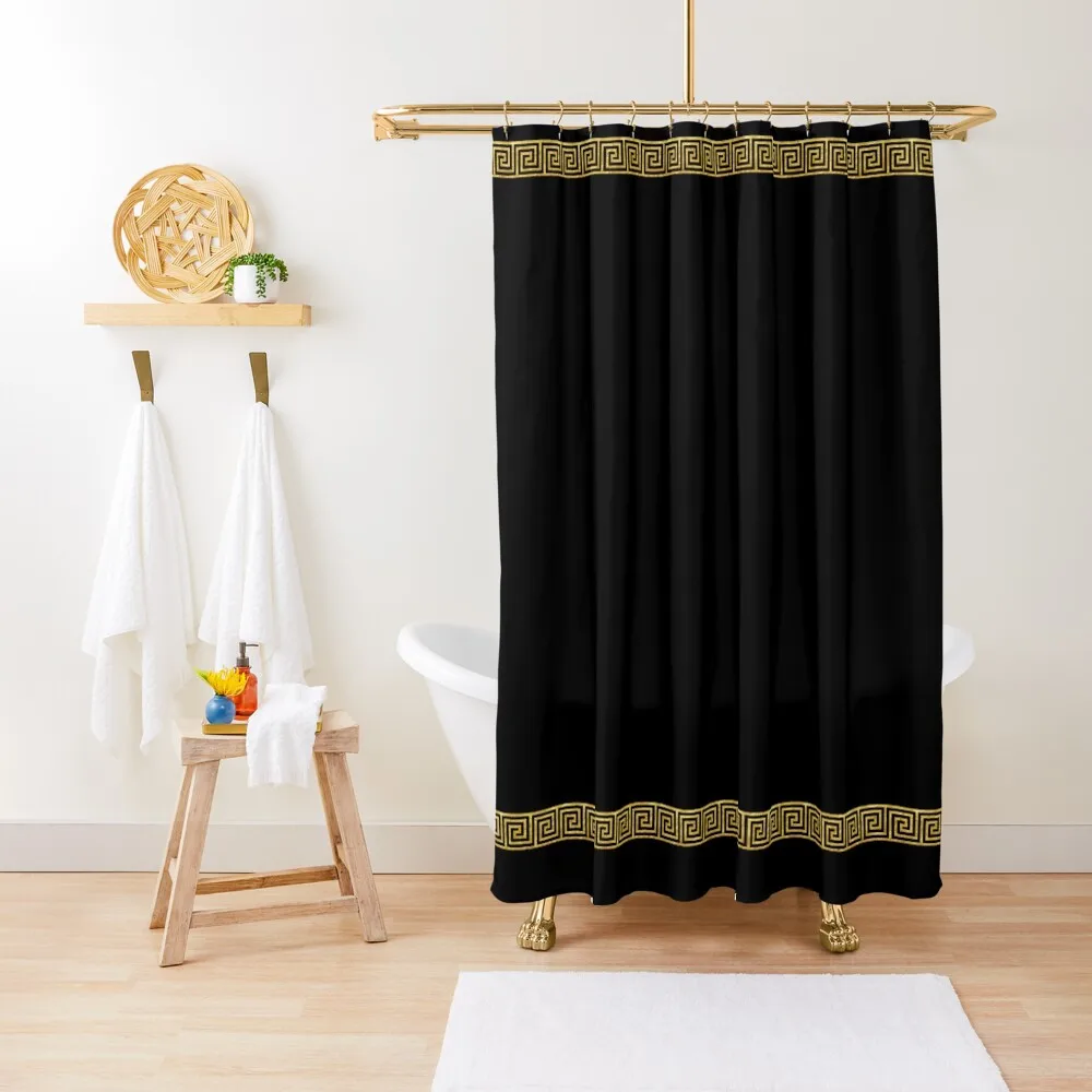 

Gold Greek Key Shower Curtain Bathroom For Shower Anime Shower For Bathroom Bathroom Curtain