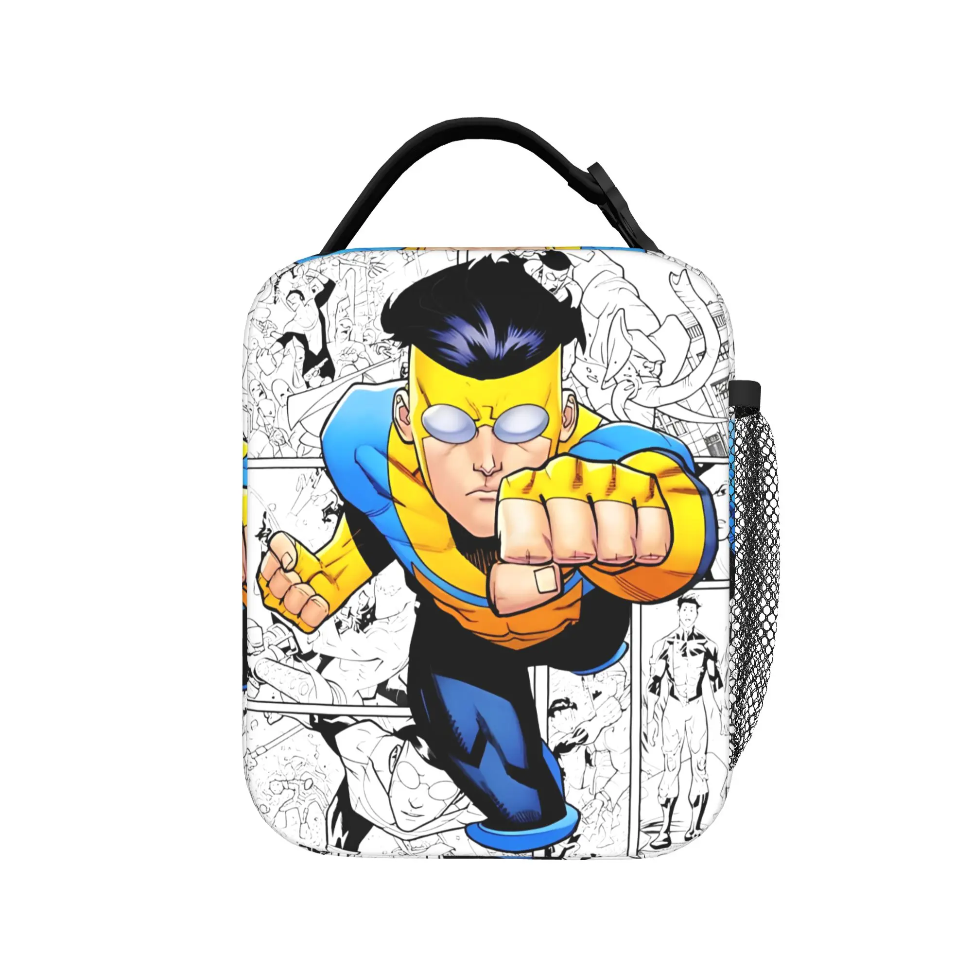 Invinci-bles Insulated Lunch Bag Cooler Bag Reusable,Lunch Container Hero Man Lunch Box Tote Bento Pouch College  Outdoor