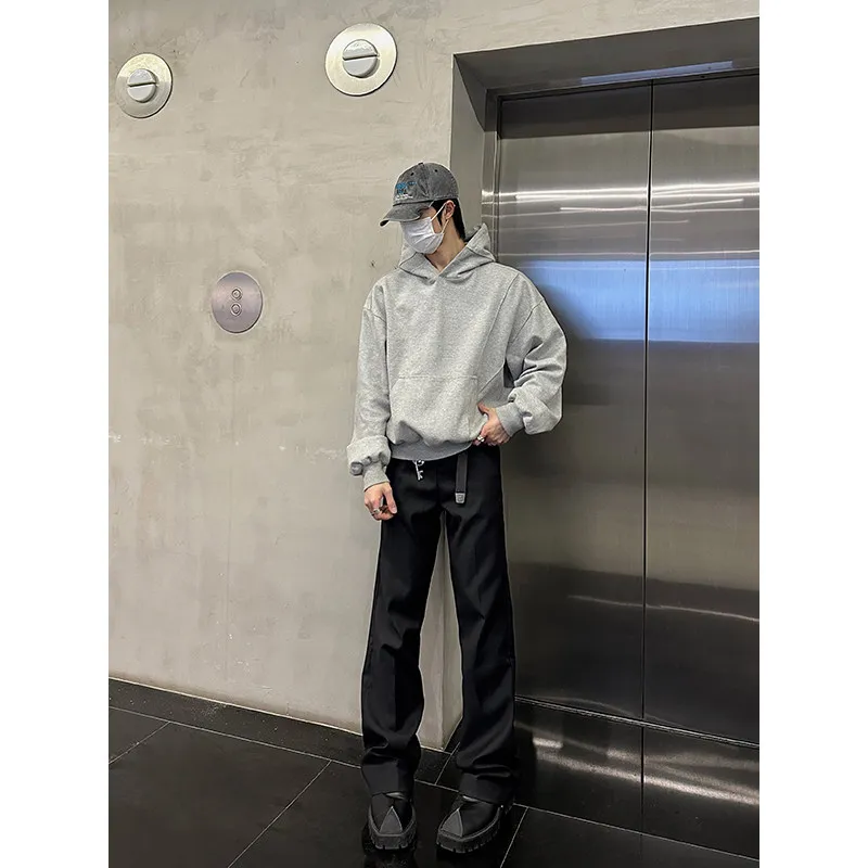 

Cleanfit Men's Slim Fit Trousers High Waist Bell Bot Suit Pants American Retro Sle Casual Leisure Faion Trendy