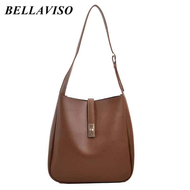 

BellaViso Hot Sale Women's Bucket Soft PU Leather Shoulder Bag Female's Delicate Large Capacity Versatile Crossbody Bags BLSB-94