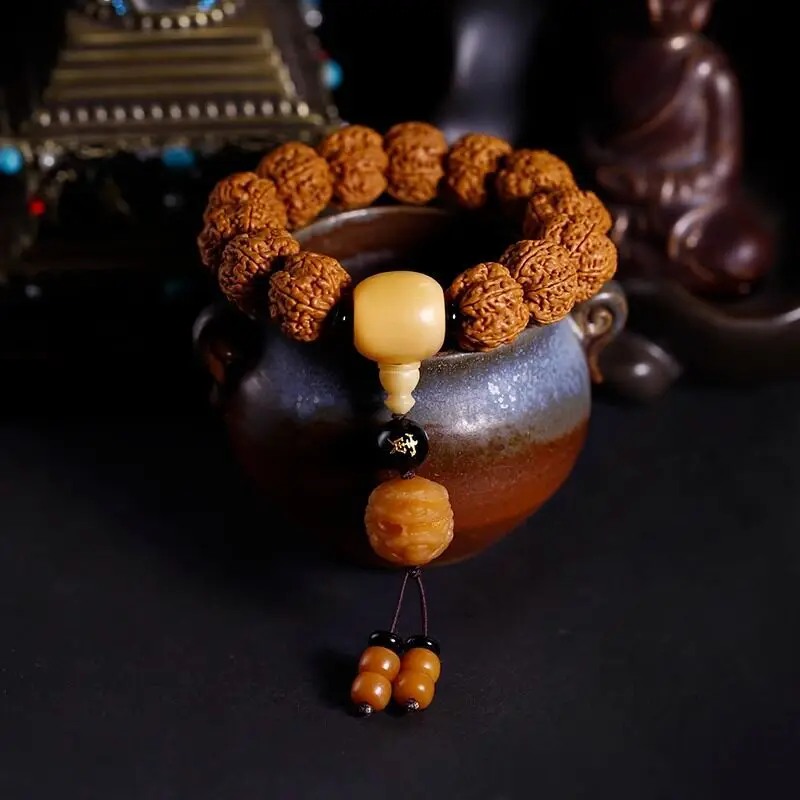 [Full of meat six-petal Vajra Bodhi seed bracelet for men Nepalese original seeds zodiac Pixiu handheld prayer beads]